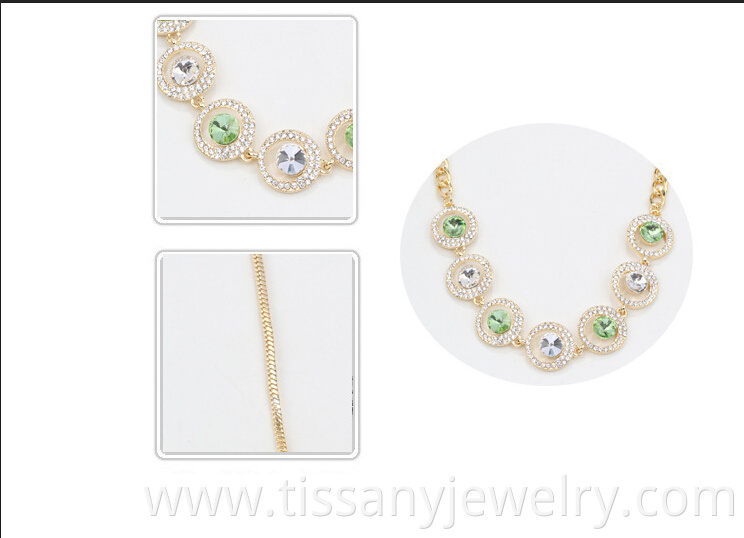  Olive crystal necklace 